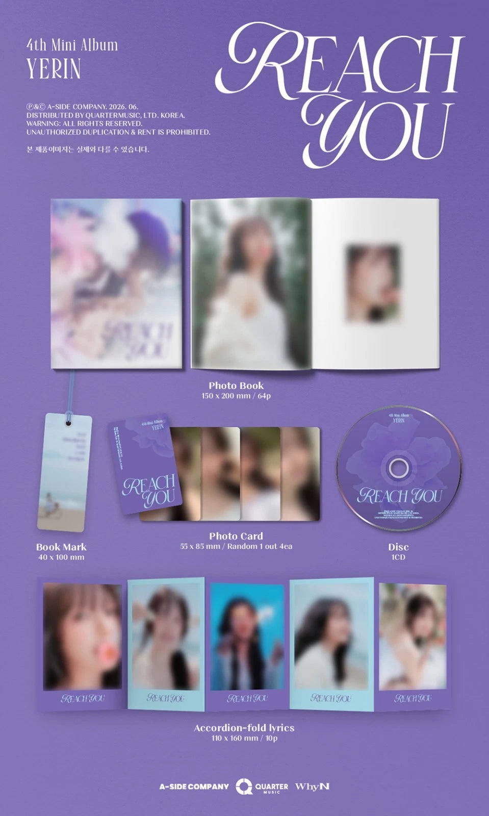 [PRE-VENTA] YERIN - REACH YOU (Digipack Ver.)
